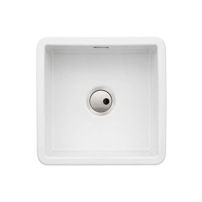 Abode Sandon 1 Bowel White Ceramic Undermount/Inset Kitchen Sink - Unbeatable Bathrooms