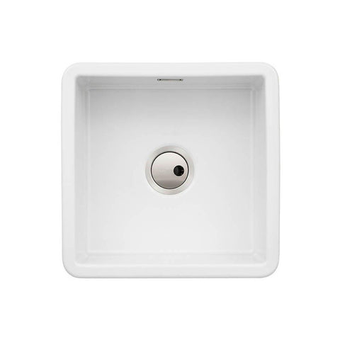Abode Sandon 1 Bowel White Ceramic Undermount/Inset Kitchen Sink - Unbeatable Bathrooms