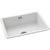 Abode Sandon Large 1 Bowel White Ceramic Undermount/Inset Kitchen Sink - Unbeatable Bathrooms