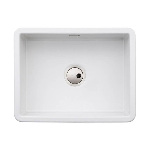 Abode Sandon Large 1 Bowel White Ceramic Undermount/Inset Kitchen Sink - Unbeatable Bathrooms