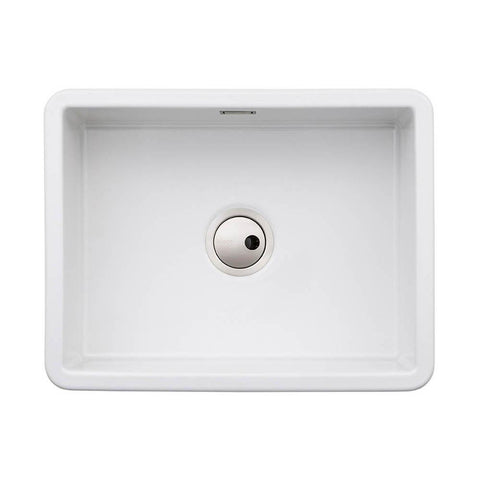 Abode Sandon Large 1 Bowel White Ceramic Undermount/Inset Kitchen Sink - Unbeatable Bathrooms