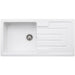 Abode Acton 1 Bowel & Drainer Ceramic Inset Sink - White - Unbeatable Bathrooms