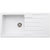 Abode Acton 1 Bowel & Drainer Ceramic Inset Sink - White - Unbeatable Bathrooms