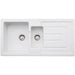Abode Acton 1.5 Bowel & Drainer Ceramic Inset Sink - White - Unbeatable Bathrooms