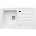 Abode Milford 1 Bowel & Drainer Ceramic Inset Sink - White - Unbeatable Bathrooms
