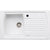 Abode Milford 1 Bowel & Drainer Ceramic Inset Sink - White - Unbeatable Bathrooms