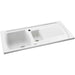 Abode Milford 1.5 Bowel & Drainer Ceramic Inset Sink - White - Unbeatable Bathrooms
