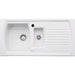 Abode Milford 1.5 Bowel & Drainer Ceramic Inset Sink - White - Unbeatable Bathrooms