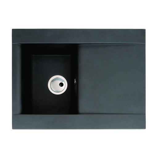 Abode Aspekt 1 Bowel & Drainer Granite Inset Sink - Black Metallic - Unbeatable Bathrooms