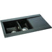 Abode Aspekt 1.5 Bowel & Drainer Granite Inset Sink - Black Metallic - Unbeatable Bathrooms