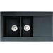 Abode Aspekt 1.5 Bowel & Drainer Granite Inset Sink - Black Metallic - Unbeatable Bathrooms
