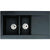 Abode Aspekt 1.5 Bowel & Drainer Granite Inset Sink - Black Metallic - Unbeatable Bathrooms
