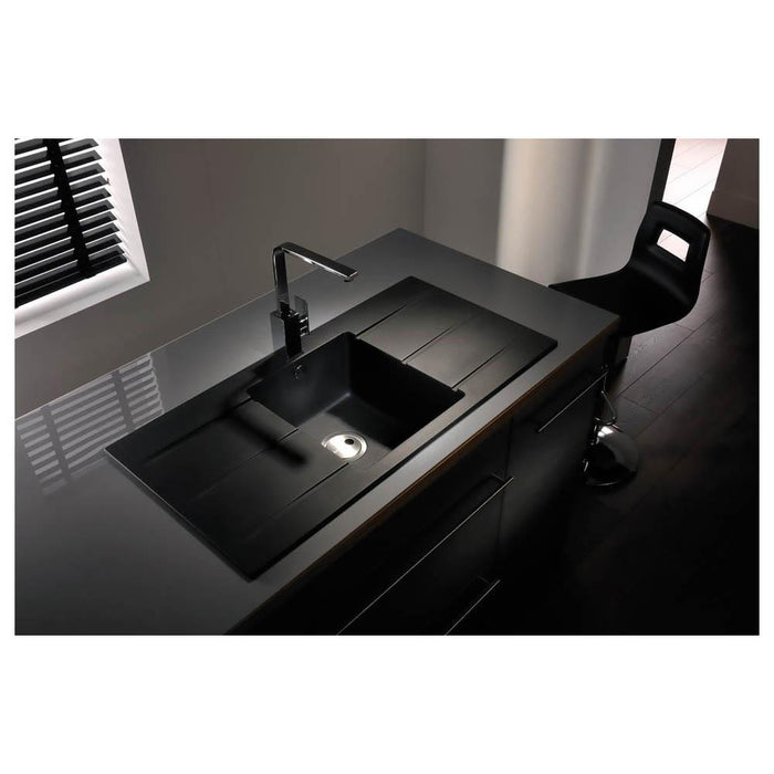 Abode Zero 1 Bowel & Double Drainer Granite Inset Sink - Unbeatable Bathrooms