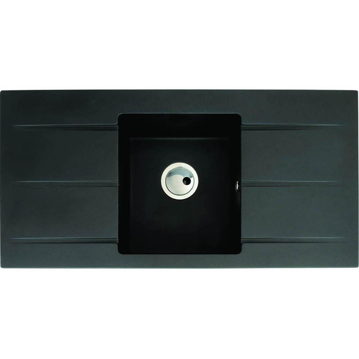 Abode Zero 1 Bowel & Double Drainer Granite Inset Sink - Unbeatable Bathrooms