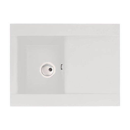 Abode Aspekt 1 Bowel & Drainer Granite Inset Sink - White - Unbeatable Bathrooms