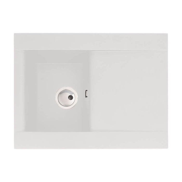 Abode Aspekt 1 Bowel & Drainer Granite Inset Sink - White - Unbeatable Bathrooms