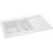 Abode Aspekt 1.5 Bowel & Drainer Granite Inset Sink - White - Unbeatable Bathrooms