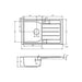 Abode Oriel 1 Bowel & Drainer Granite Inset Sink - Unbeatable Bathrooms