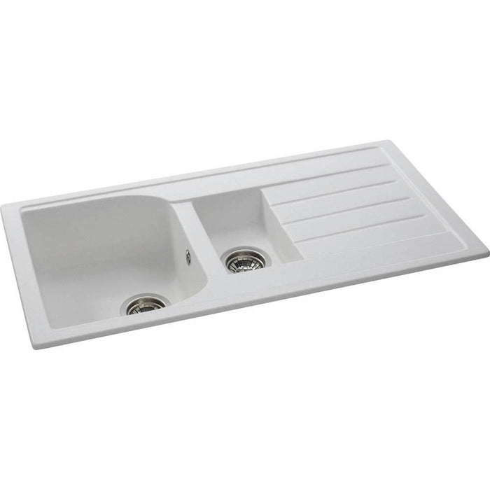 Abode Oriel 1.5 Bowel & Drainer Granite Inset Sink - Unbeatable Bathrooms