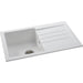 Abode Xcite 1 Bowel & Drainer Granite Inset Sink - Frost White - Unbeatable Bathrooms