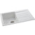 Abode Xcite 1 Bowel & Drainer Granite Inset Sink - Frost White - Unbeatable Bathrooms