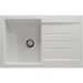 Abode Xcite 1 Bowel & Drainer Granite Inset Sink - Frost White - Unbeatable Bathrooms