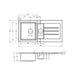 Abode Xcite 1.5 Bowel & Drainer Granite Inset Sink - Frost White - Unbeatable Bathrooms