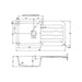 Abode Dune 1 Bowel & Drainer Granite Inset Sink - Unbeatable Bathrooms