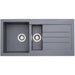 Abode Xcite 1.5 Bowel & Drainer Granite Inset Sink - Grey Metallic - Unbeatable Bathrooms