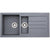 Abode Xcite 1.5 Bowel & Drainer Granite Inset Sink - Grey Metallic - Unbeatable Bathrooms