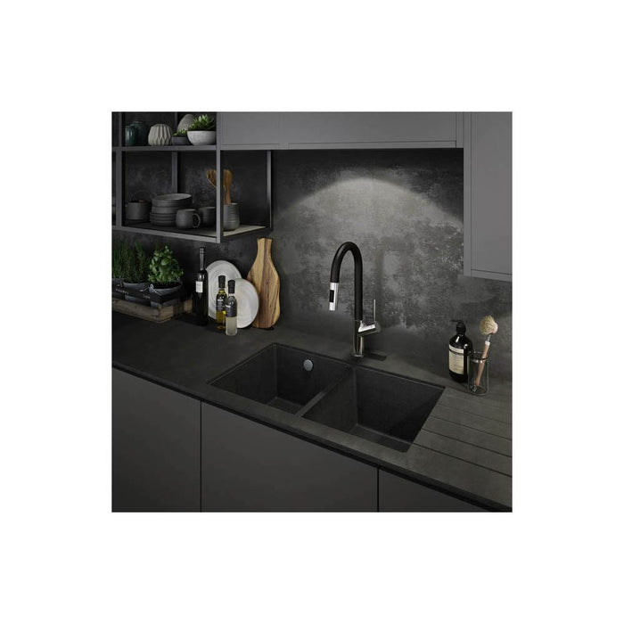 Abode Matrix Sq GR15 2 Bowel Granite Undermount Sink - Unbeatable Bathrooms