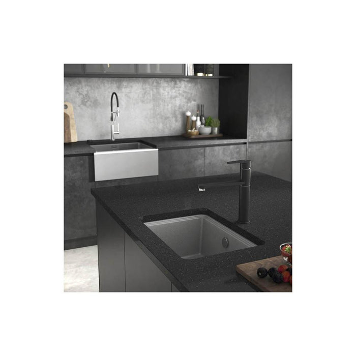 Abode Denton Compact 1 Bowel Undermount Sink - Grey Metallic - Unbeatable Bathrooms