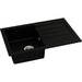 Abode Xcite 1 Bowel & Drainer Granite Inset Sink - Black Metallic - Unbeatable Bathrooms