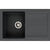 Abode Xcite 1 Bowel & Drainer Granite Inset Sink - Black Metallic - Unbeatable Bathrooms