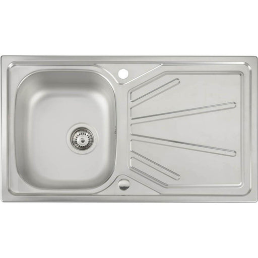 Abode Trydent 1 Bowel & Drainer Inset Sink - Stainless Steel - Unbeatable Bathrooms