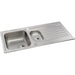 Abode Connekt 1.5 Bowel & Drainer Inset Sink - Stainless Steel - Unbeatable Bathrooms