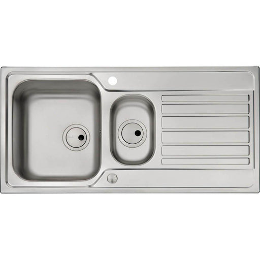Abode Connekt 1.5 Bowel & Drainer Inset Sink - Stainless Steel - Unbeatable Bathrooms