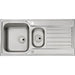 Abode Connekt 1.5 Bowel & Drainer Inset Sink - Stainless Steel - Unbeatable Bathrooms