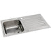 Abode Connekt Flushfit 1 Bowel & Drainer Inset Sink - Stainless Steel - Unbeatable Bathrooms