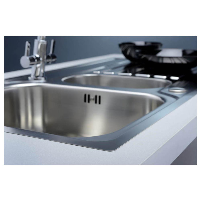 Abode Connekt Flushfit 1 Bowel & Drainer Inset Sink - Stainless Steel - Unbeatable Bathrooms