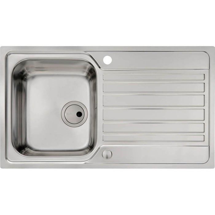Abode Connekt Flushfit 1 Bowel & Drainer Inset Sink - Stainless Steel - Unbeatable Bathrooms