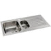Abode Connekt Flushfit 1.5 Bowel & Drainer Inset Sink - Stainless Steel - Unbeatable Bathrooms