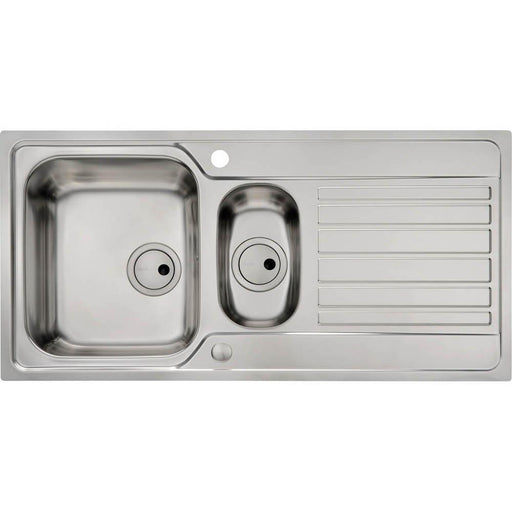 Abode Connekt Flushfit 1.5 Bowel & Drainer Inset Sink - Stainless Steel - Unbeatable Bathrooms