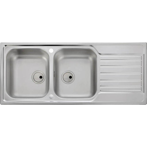Abode Connekt 2 Bowel & Drainer Inset Sink - Stainless Steel - Unbeatable Bathrooms