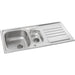 Abode Mikro 1.5 Bowel & Drainer Inset Sink (Boxed inc. wastes) - Stainless Steel - Unbeatable Bathrooms
