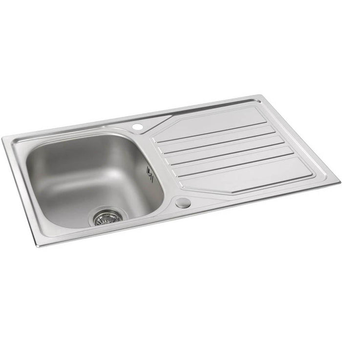 Abode Mikro 1 Bowel & Drainer Inset Sink (Boxed inc. waste) - Stainless Steel - Unbeatable Bathrooms