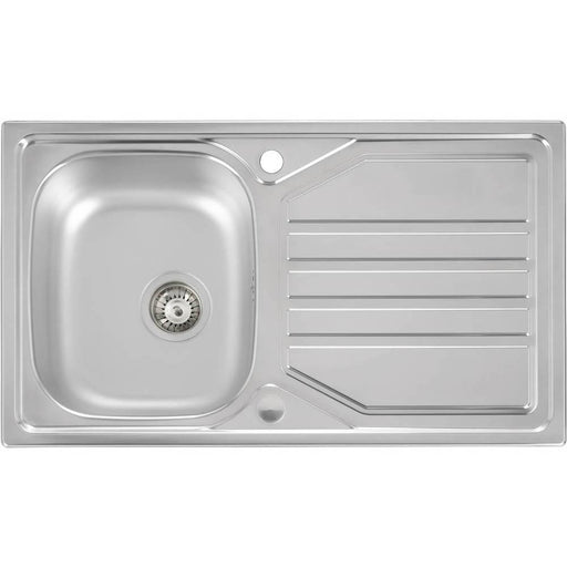 Abode Mikro 1 Bowel & Drainer Inset Sink (Boxed inc. waste) - Stainless Steel - Unbeatable Bathrooms
