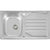 Abode Mikro 1 Bowel & Drainer Inset Sink (Boxed inc. waste) - Stainless Steel - Unbeatable Bathrooms