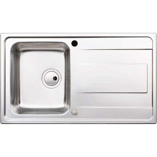 Abode Ixis Compact 1 Bowel & Drainer Inset Sink - Stainless Steel - Unbeatable Bathrooms