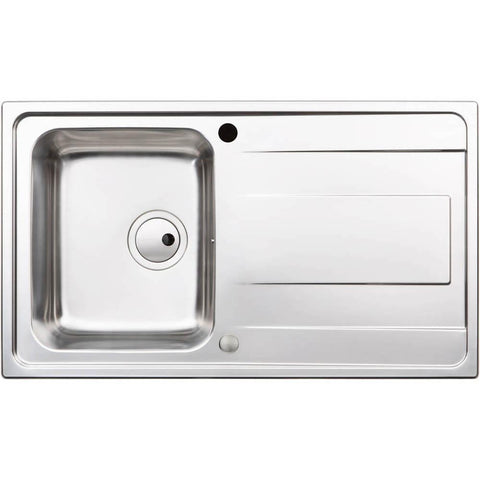 Abode Ixis Compact 1 Bowel & Drainer Inset Sink - Stainless Steel - Unbeatable Bathrooms